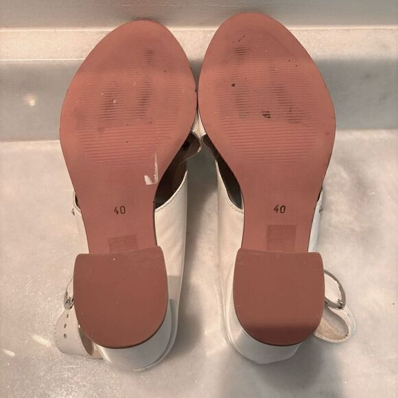 Topshop Nixie Studded Peep Toe Block Heel Sandals White Size 10 - Picture 6 of 7